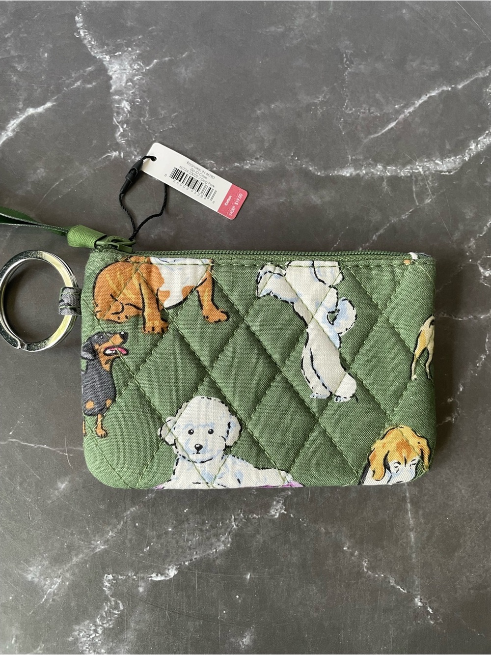 Vera Bradley  Zip ID Case in Cotton Dog Park